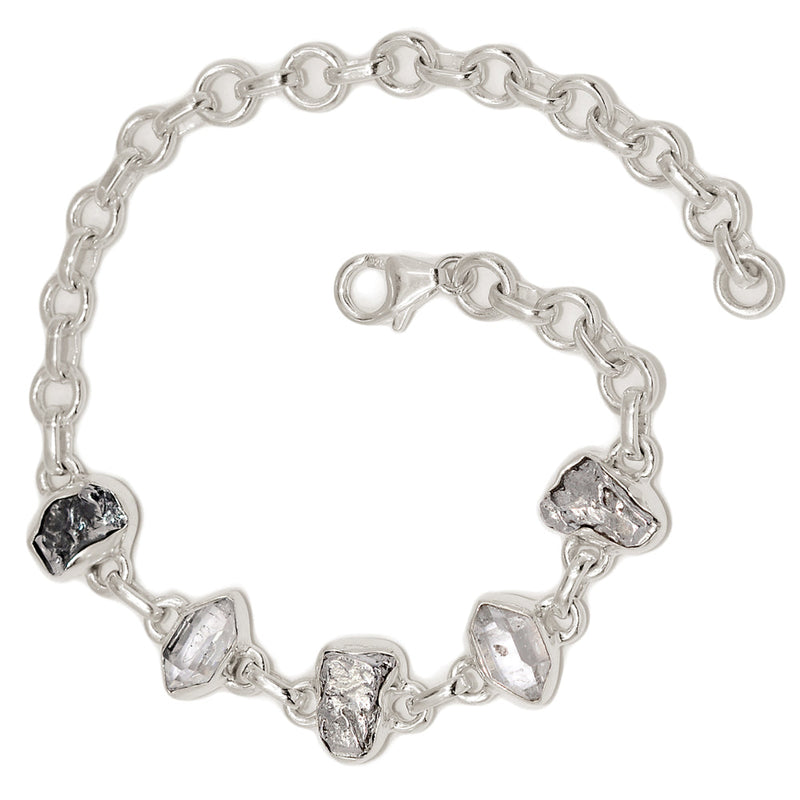 8" Herkimer Diamond & Meteorite Campo Del Cielo Bracelets - HKDB309