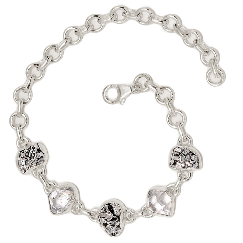 8.3" Herkimer Diamond & Meteorite Campo Del Cielo Bracelets - HKDB310