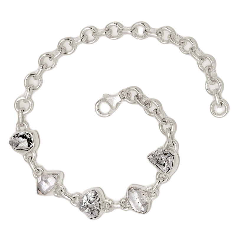 8.2" Herkimer Diamond & Meteorite Campo Del Cielo Bracelets - HKDB312