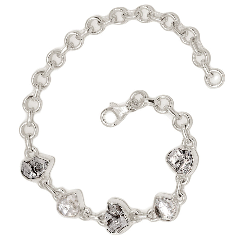8.3" Herkimer Diamond & Meteorite Campo Del Cielo Bracelets - HKDB314