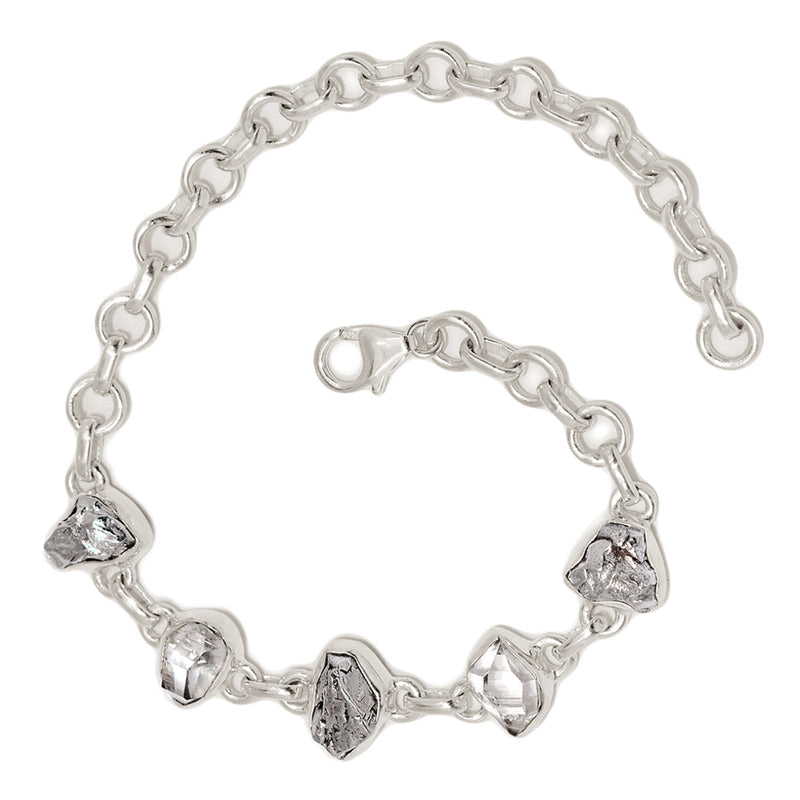 8.2" Herkimer Diamond & Meteorite Campo Del Cielo Bracelets - HKDB316