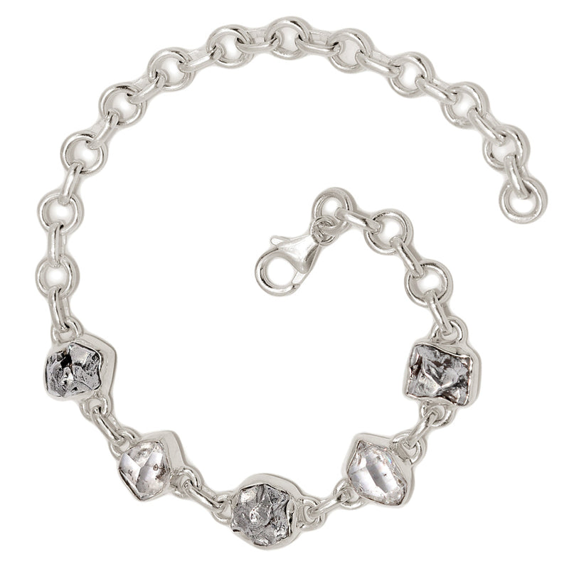 8.3" Herkimer Diamond & Meteorite Campo Del Cielo Bracelets - HKDB317