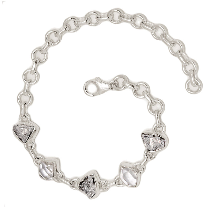 8.2" Herkimer Diamond & Meteorite Campo Del Cielo Bracelets - HKDB318