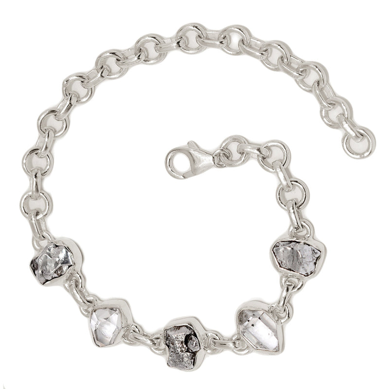8.2" Herkimer Diamond & Meteorite Campo Del Cielo Bracelets - HKDB319