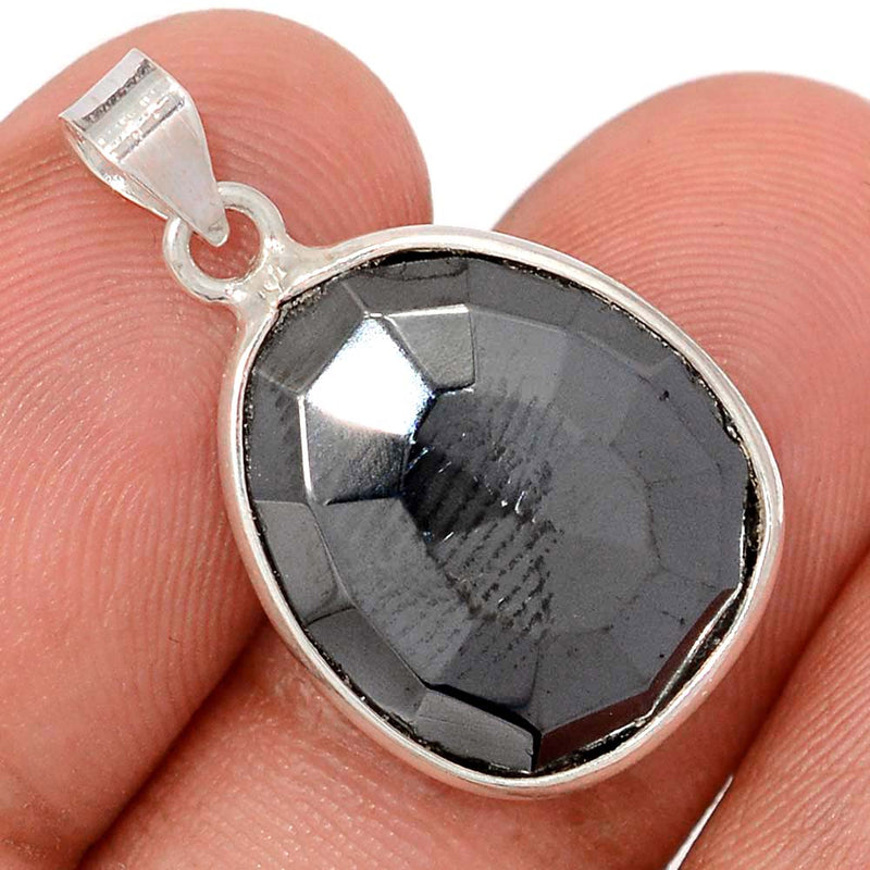 1" Hematite Faceted Pendants - HMFP165