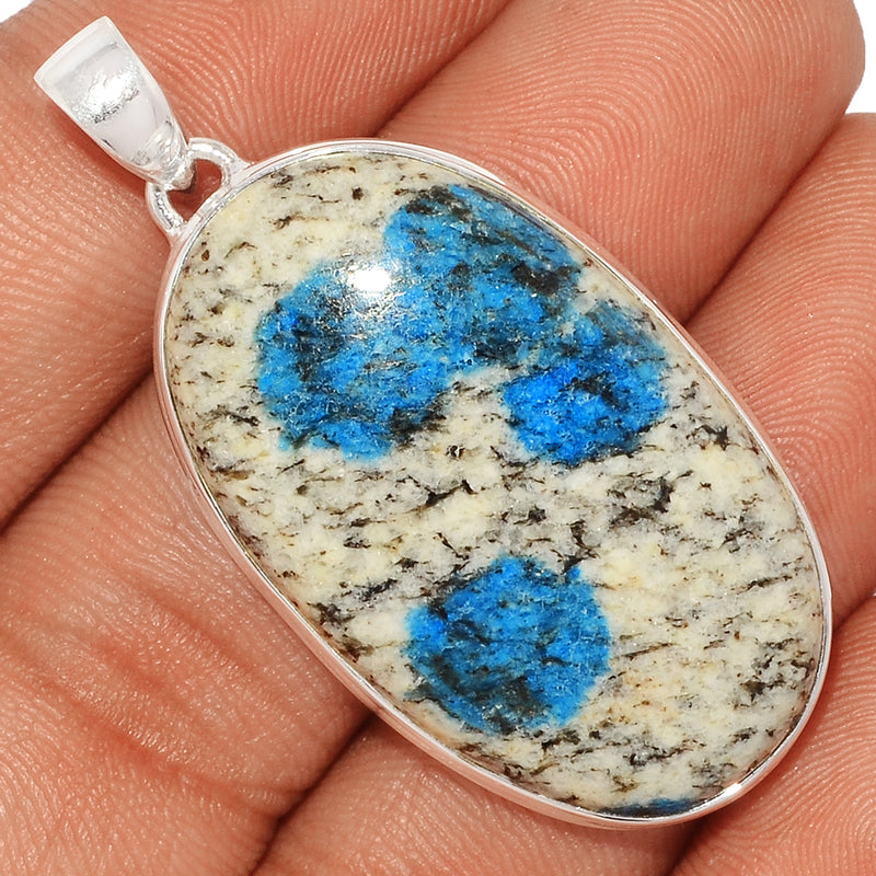1.8" K2 Blue - Azurite In Quartz Pendants - K2P1080