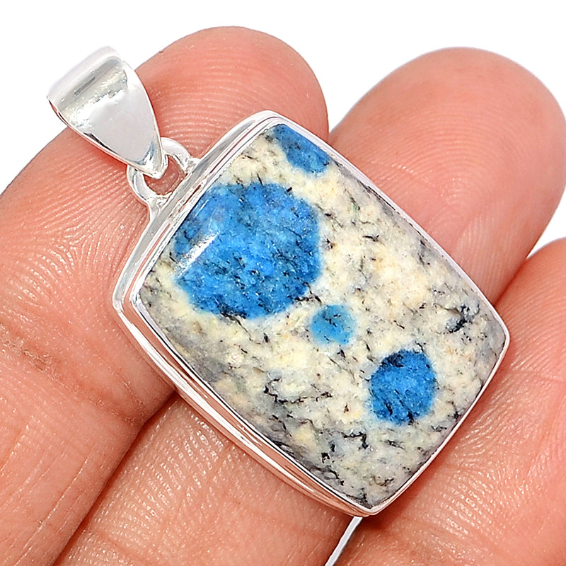 1.3" K2 Blue - Azurite In Quartz Pendants - K2P1163