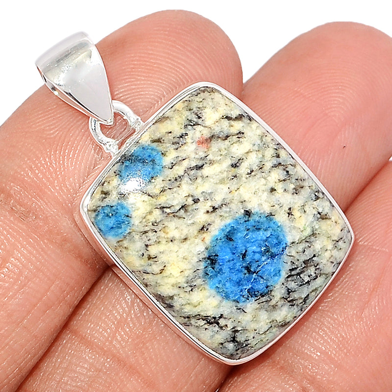 1.3" K2 Blue - Azurite In Quartz Pendants - K2P1214