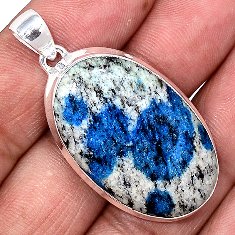1.8" K2 Blue - Azurite In Quartz Pendants - K2P788