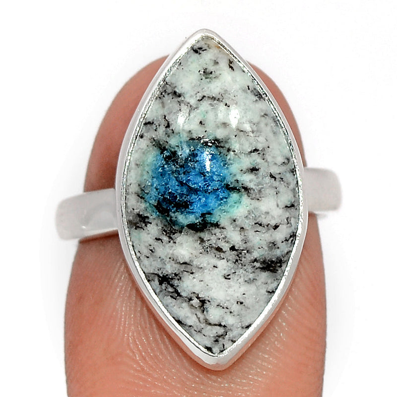 K2 Blue (Azurite In Quartz) Ring - K2R1179