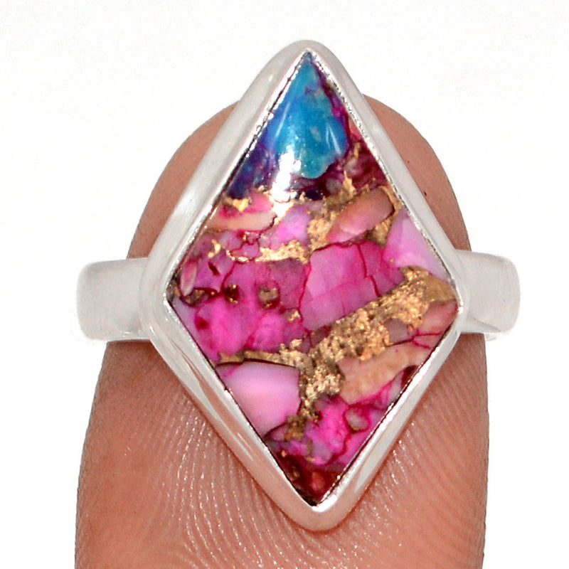 Kingman Pink Dahlia Turquoise Ring - KPDR443