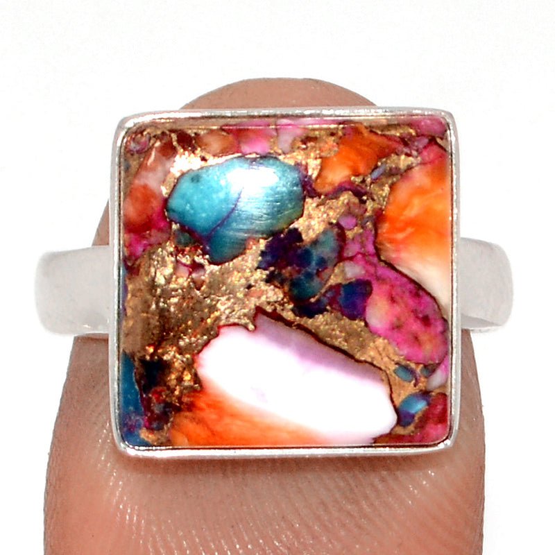 Kingman Pink Dahlia Turquoise Ring - KPDR459