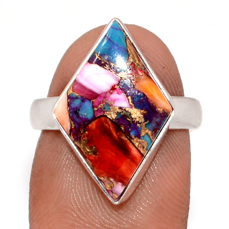 Kingman Pink Dahlia Turquoise Ring - KPDR473