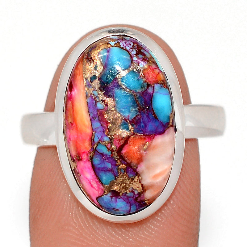 Kingman Pink Dahlia Turquoise Ring - KPDR480