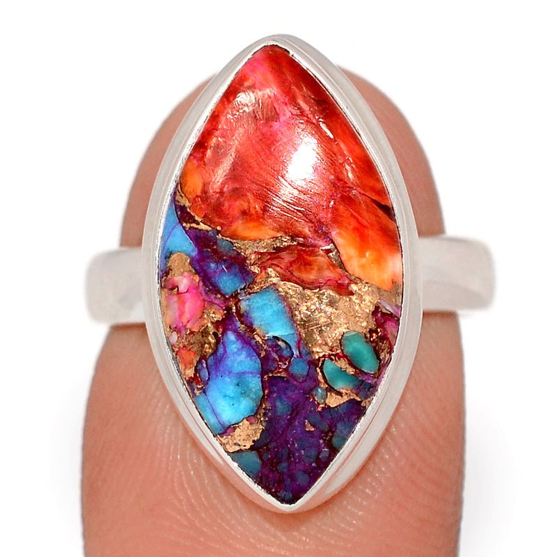 Kingman Pink Dahlia Turquoise Ring - KPDR481