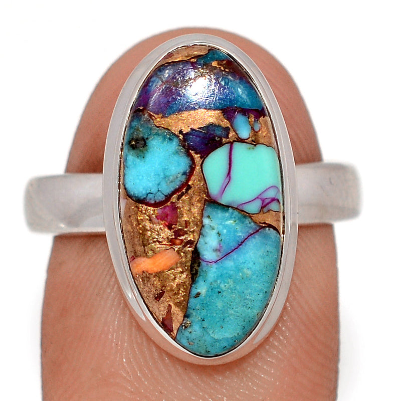Kingman Pink Dahlia Turquoise Ring - KPDR497
