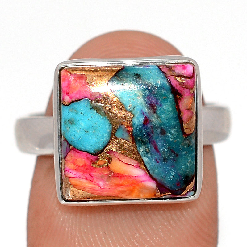 Kingman Pink Dahlia Turquoise Ring - KPDR500