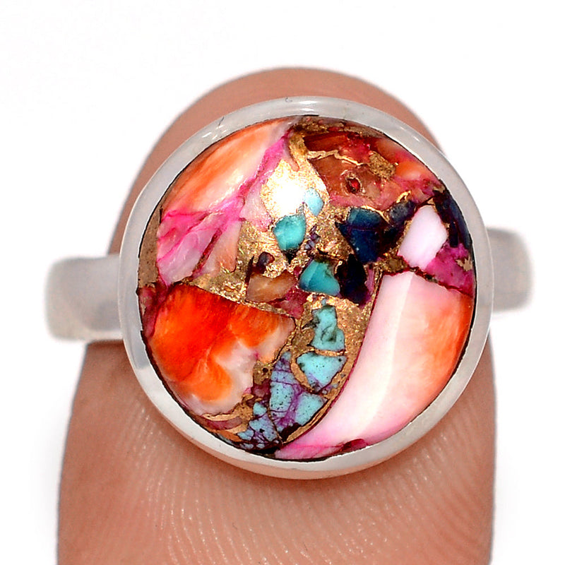 Kingman Pink Dahlia Turquoise Ring - KPDR501