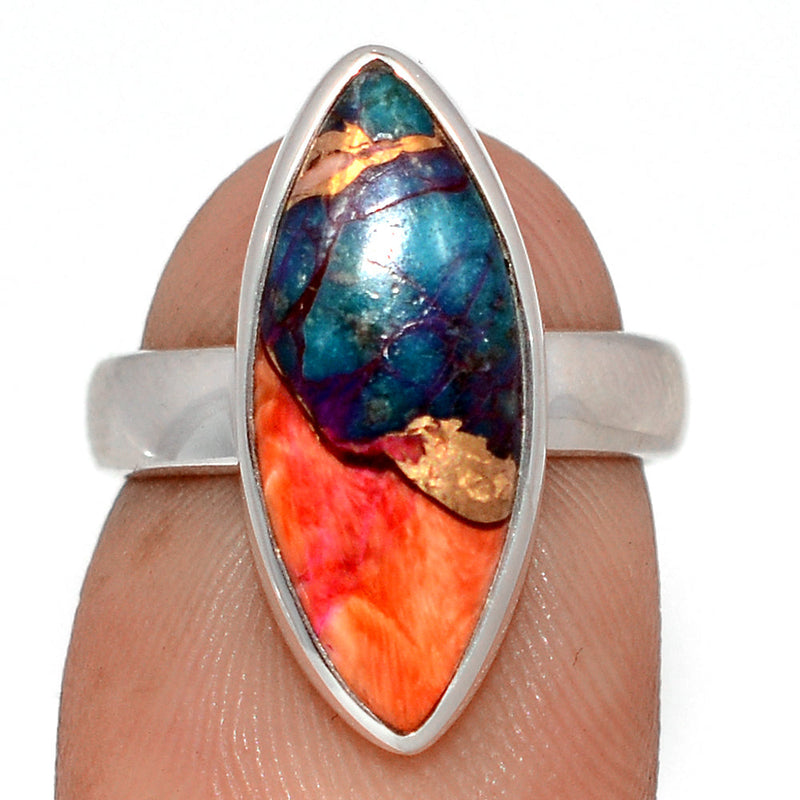 Kingman Pink Dahlia Turquoise Ring - KPDR508