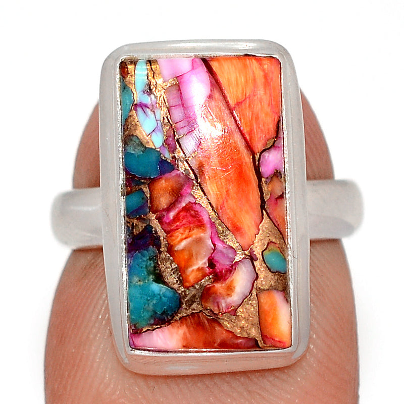 Kingman Pink Dahlia Turquoise Ring - KPDR521