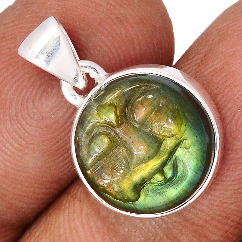 1" Labradorite Goddess Face Pendants - LAFP105