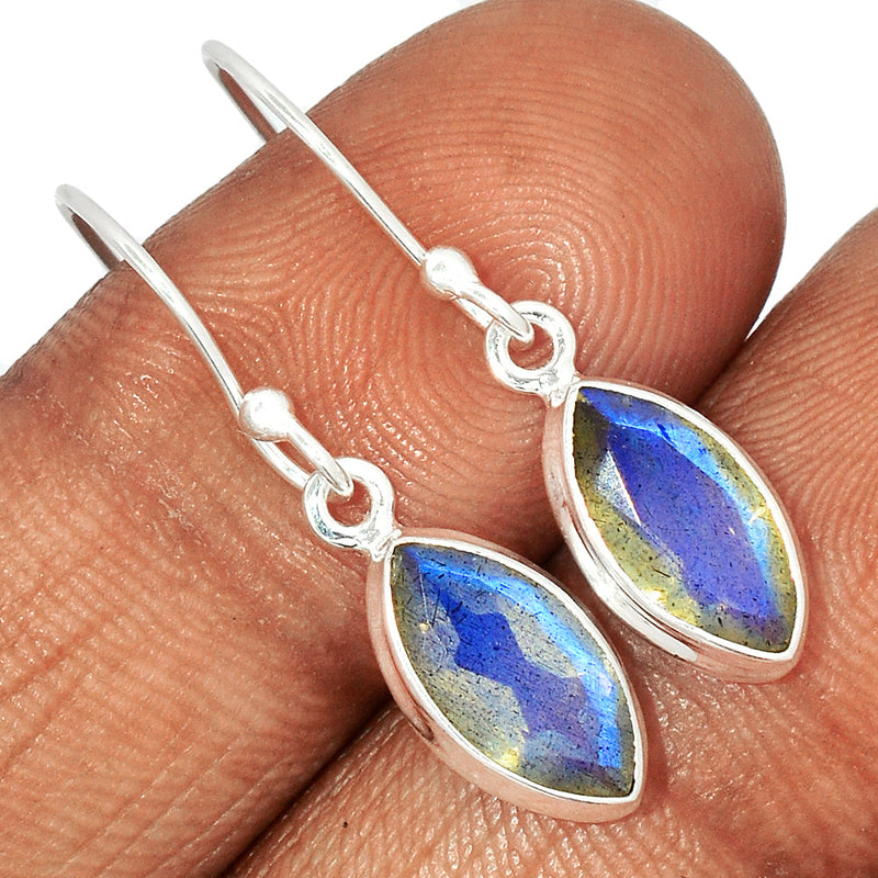 1.2" Labradorite Faceted Earrings - LBFE403