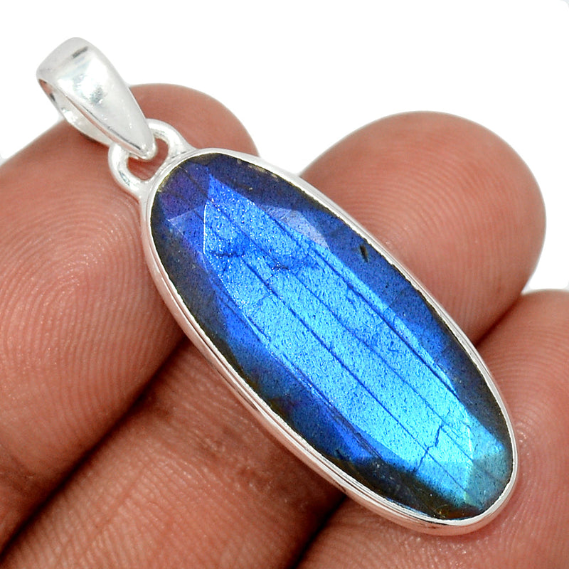 1.6" Labradorite Faceted Pendants - LBFP1019