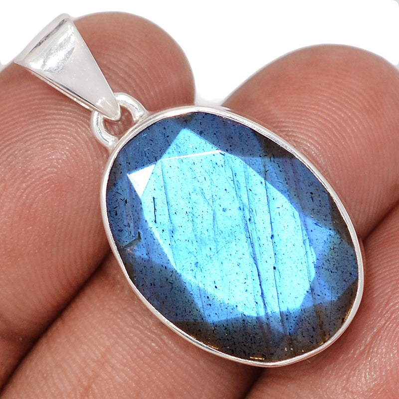 1.3" Labradorite Faceted Pendants - LBFP1249