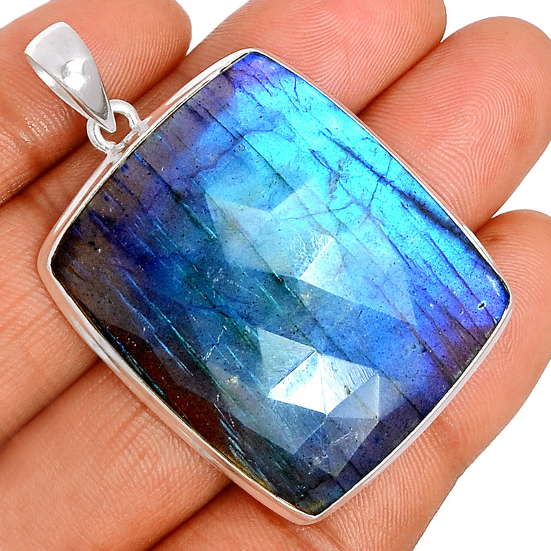 2.1" Labradorite Faceted Pendants - LBFP744
