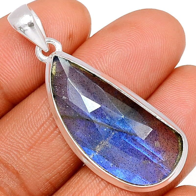 1.7" Labradorite Faceted Pendants - LBFP758