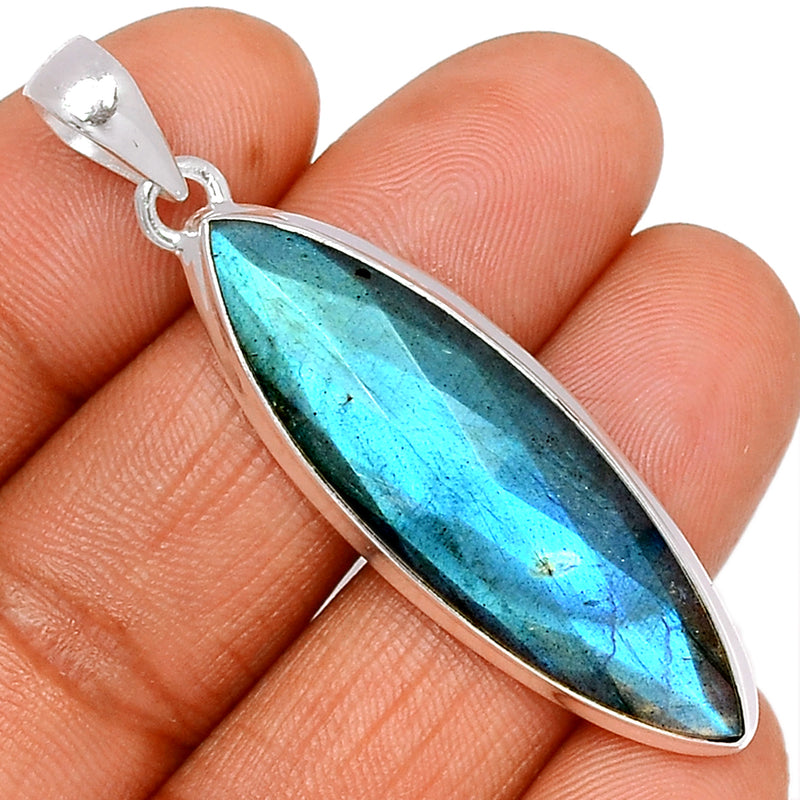 2.1" Labradorite Faceted Pendants - LBFP761