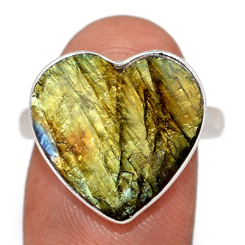 Heart - Labradorite Rough Ring - LBRR1261