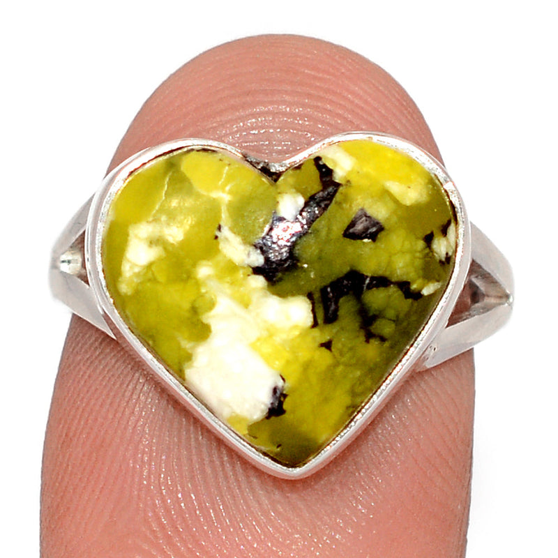 Heart - Lizardite Serpentine Ring - LDSR104