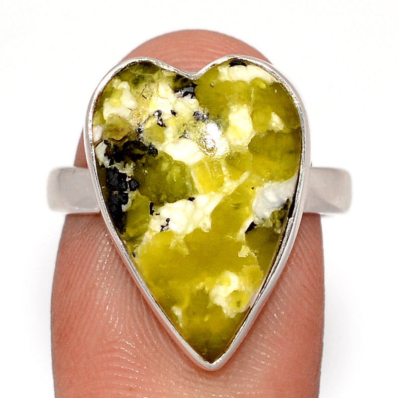 Heart - Lizardite Serpentine Ring - LDSR85