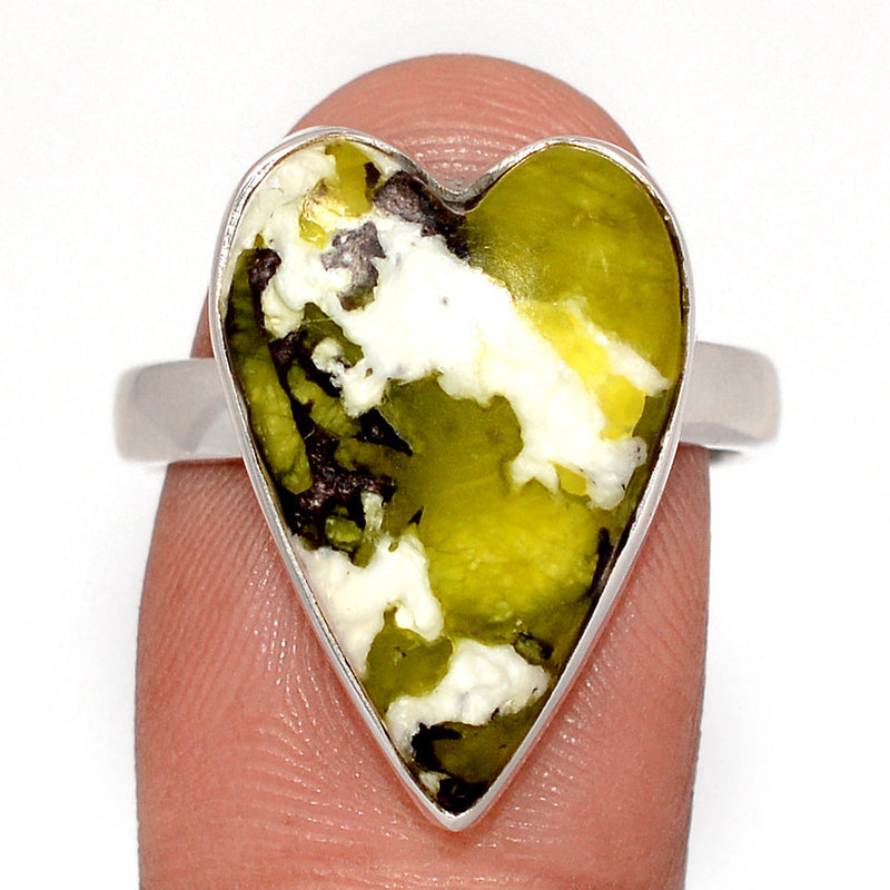 Heart - Lizardite Serpentine Ring - LDSR95