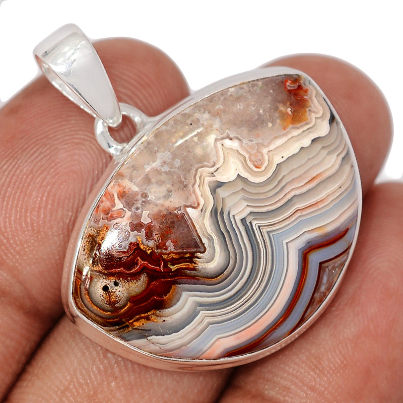 1.3" Laguna Lace Agate Pendants - LLAP1895