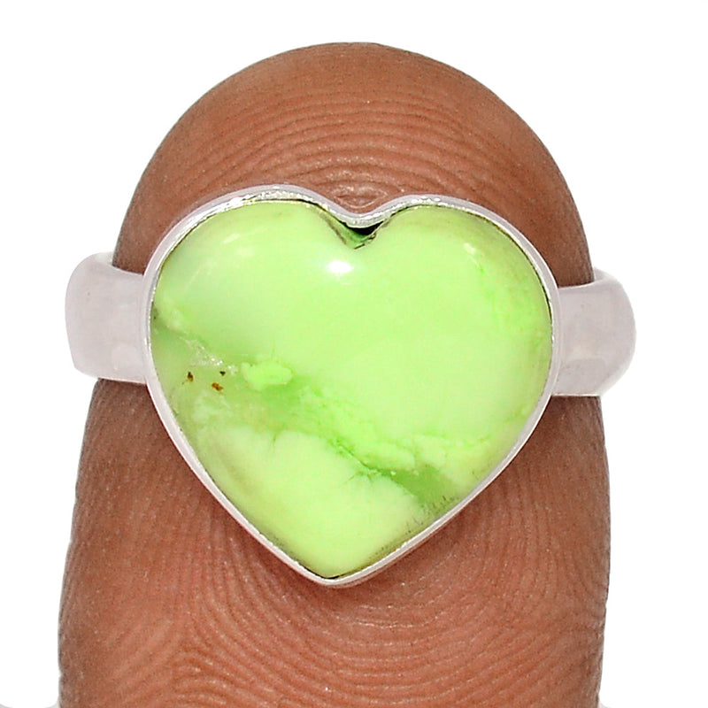 Heart - Citron Chrysoprase From Mint Chrysoprase Ring - LMCR496