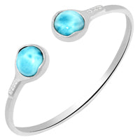 10*10 MM Round - Larimar & Cz Bracelets - LRMB6