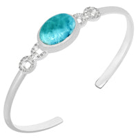 10*14 MM Oval - Larimar & Cz Bracelets - LRMB7