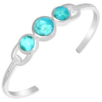 10*10 & 8*8 MM Round - Larimar & Cz Bracelets - LRMB8