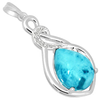 12*16 MM Pear - Larimar & Cz Pendants - LRMP2