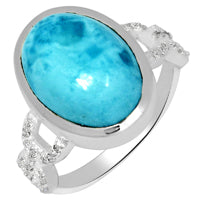 10*14 MM Oval - Larimar & Cz Rings - LRMR7