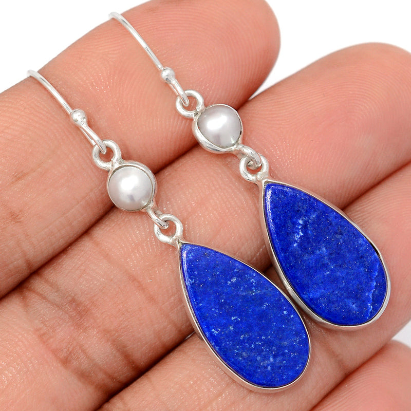 2" Lapis & Pearl Earrings - LPSE1629