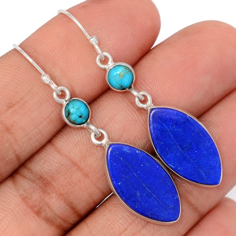 2" Lapis & Blue Mohave Turquoise Earrings - LPSE1632