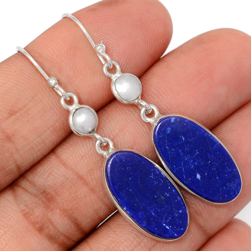 2" Lapis & Pearl Earrings - LPSE1634