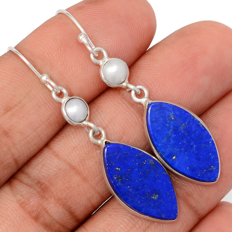 2" Lapis & Pearl Earrings - LPSE1635