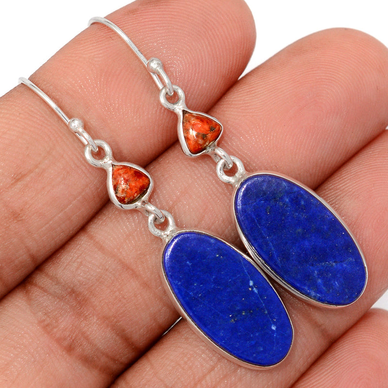 2" Lapis & Coral Earrings - LPSE1642