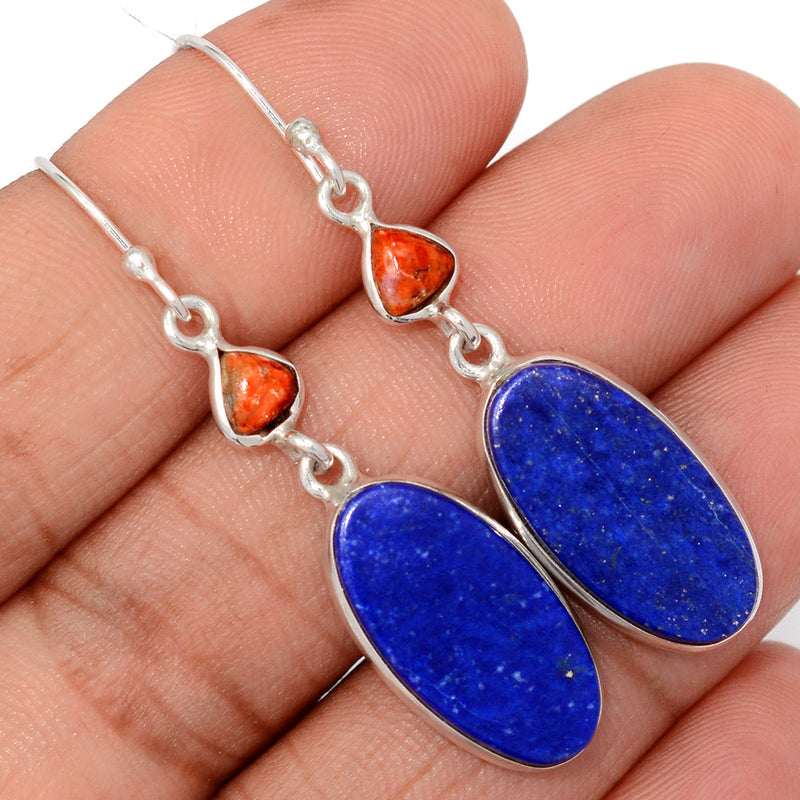 2" Lapis & Coral Earrings - LPSE1644