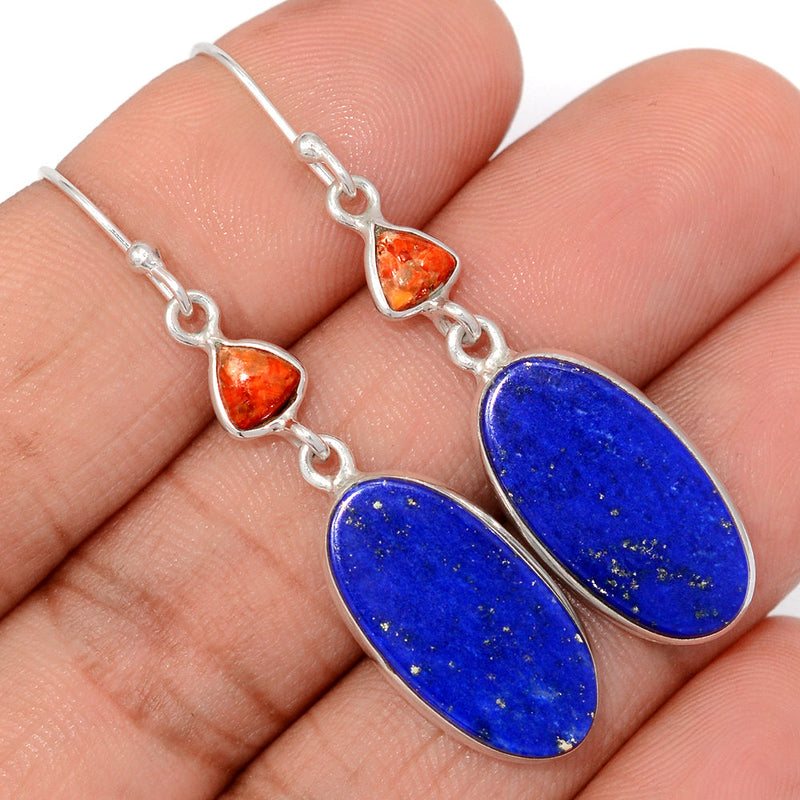 2" Lapis & Coral Earrings - LPSE1646