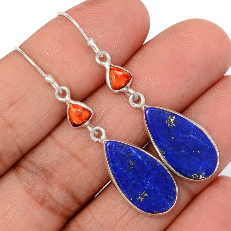 2" Lapis & Coral Earrings - LPSE1648
